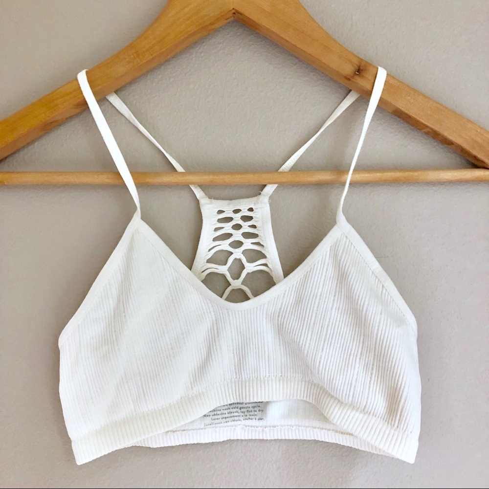 Free People Bralette White Distressed XS/S